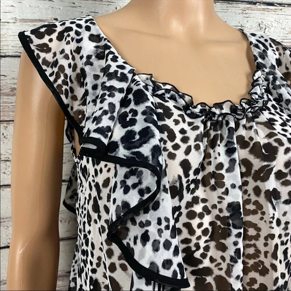 Express Leopard Print Ruffle Tank Top - Picture 4 of 8